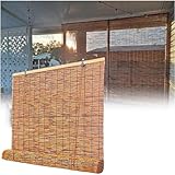Handgewebte Bambusvorhänge für den Außenbereich, Pergola, natürlicher Sonnenschutz und Sichtschutz, Raffrollos für Innen/Fenster/Tür