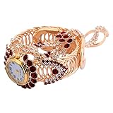 JZWCHQ Frauenschmuck Full Diamond Claw Kette Uhr Ringe für Frauen Damen Uhren für Frauen Edelstahl Jewlery