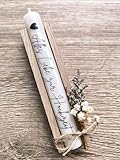 Alles Liebe zur Hochzeit - Stabkerze mit Spruch - Geschenkset - Kerze mit Text - Trockenblumen - in Holzbox Holzverpackung - Hochzeit - Trauung - Hochzeitslicht - Geschenk - Mitbringsel