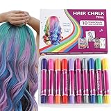Haarfärbemarker – 10-farbige Temporäre, Waschbare Haarkreide, Nahtloser Haarfärbemarker Für Geburtstagsfeier, Weihnachten, Halloween Und Lebendige Festival-Transformationen
