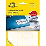 Avery Zweckform 3324 Haushaltsetiketten selbstklebend (38x18mm, 648 Aufkleber auf 27 Bogen, Vielzweck-Etiketten für Haushalt, Schule und Büro zum Beschriften und Kennzeichnen) blanko, weiß
