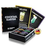 Neubach Home Cocktail Karten - 50 Cocktail Rezepte im Set inkl. Erklärung und Videos - Cocktail Zubehör - Cocktail Deko - Party Bar Zubehör - Geschenkideen - Cocktail Buch Rezepte - Bar Deko