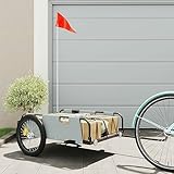 Fahrradanhänger Grau Oxford-Gewebe und Eisen, Xichuzi Fahrrad Anhänger, Lastenanhänger, Handwagen, Fahrrad-lastenanhänger, Lastenfahrrad 94175