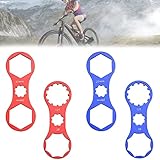 WENRERO 4 Stück Fahrrad Federgabel Reparatur 8T 12T Fahrrad Federgabel Kappe zum Entfernen 99*35*4mm/ 101*38*4mm Tretlagerwerkzeug Fahrrad Vorderradgabelschlüssel für XCM, XCR, XCT, RST (Blau, Rot)