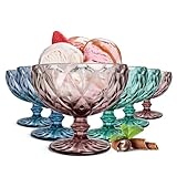 Sendez 6 bunte Eisbecher 300ml Eisgläser Dessertgläser Cocktailgläser Martinigläser