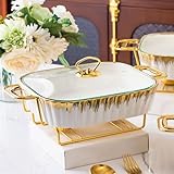 Chafing Dish Buffet Server Set - Keramik Speisenwärmer für Catering Events und Bankette, Warmhalteplatte für Partys, Event Supply Essentials