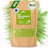 RheinNatur Bio Gerstengras Pulver 500 g - 100% Bio-Gerstengraspulver - Ideal für Smoothies, Getränke, Müsli & mehr