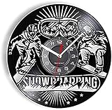 Wanduhr Snowboard Freeride Vinyl Album Umfunktionierte Schallplatte Wanduhr Skifahrer Sport Wohnkultur Bordüre Zubehör Mann Höhlendekor Uhr 12 Zoll 30 cm