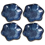 OFFSCH 4 Stück Sojasauce Gericht Dip-saucenbecher Servierschale Tauchplatten Vorspeisenteller Dip-schüssel Beilagen Snack-servierplatte Soja-dip-gericht Mini-dip-teller Butterdose Keramik