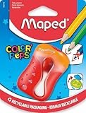 Maped - ergonomischer Anspitzer COLOR'PEPS für 2 Stiftgrößen inkl. Auffangdose - speziell für Buntstifte - für dünne Stifte Ø  8 mm/für dicke Stifte Ø  11 mm