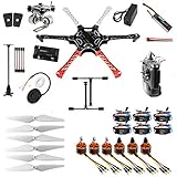 QWinOut Assembled RTF Full Set 2.4G 9Ch F550 APM2.8 GPS Compass Hexacopter Combo DIY Drone with 2-Axle Aluminum Gimbal Mount (No Manual)