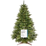 Premium Weihnachtsbaum künstlich 150cm -TESTSIEGER - Naturgetreu, dichte Zweige, Künstlicher Weihnachtsbaum mit Holzständer und Aufbewahrungstasche – Tannenbaum künstlich von Pure Living