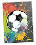 ONLINE Notizbuch Soccer I Buch mit Hard-Cover I DIN A5, 80g/m², 192 Seiten I Kladde für Notizen mit Fußball-Motiv I Notizblock für die Schule und Büro I Tagebuch für Notizen, Skizzen, Lettering
