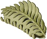 Grüne Haarklammern, Blattform, viele Zähne, große Krallenklammern, 8,9 cm, rutschfeste Blätter, Haarspange, Haarklammer, Haarnadeln für Damen, Mädchen, dünnes dickes Haar, Clips und Haarspangen
