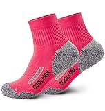 Piarini 2 Paar Coolmax Wandersocken Trekkingsocken Funktionssocken kurz - pink 35-38