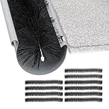 Relaxdays Dachrinnenbürste, 10er Set, je 100 x 12 cm, Dachrinnen Laubschutz, Vogel- & Marderschutz, Rinnenraupe, schwarz