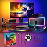 BOXPUT RGB LED-Streifen für PC-Monitor (22-32 Zoll) | Bildschirm-Hintergrundbeleuchtung mit Audio-Synchronisation, App-Steuerung | Kompatibel mit mehreren Systemen | Plug & Play Installation