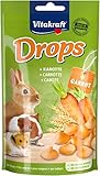 Vitakraft Drops, Leckerlis für Hasen und Hamster, mit Karotte, ideal zum Verwöhnen, ohne Zusatz von Zucker (1x 75g)