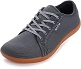 WHITIN Barfußschuhe Herren Barfussschuhe Barfuss Schuhe Breite Barfuß Sneaker Knit Barefoot Shoes Men Minimalistische Trail Laufschuhe Gym Sommer Grau 43 EU
