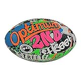 OPTIMUM Street II Herren Rugbyball - Urban Play, Ausgewogen & Reaktionsschnell, Präzises Handling & Kicken, Hochleistungsfähig - Optionen Mit/Ohne Pumpe, 2-lagiger 410g Ball - Mehrfarbig, Größe 4