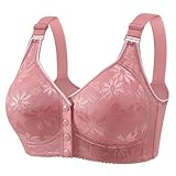 Damen-BH, ohne Bügel, Minimizer-BH, unsichtbar, atmungsaktiv, nahtlos, mehrere Positionen, rückenfrei, elastisch, weich, BHs, große Größen, Rot (Rosa Caliente), XXL