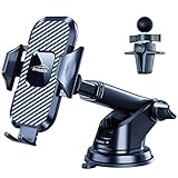 Rainway Handyhalterung Auto Saugnapf & Lüftung 3 in 1, Handy Halterung Auto Zubehör mit Universal Clip, 360° Drehung Handyhalter Auto Handyhalterung KFZ Kompatibel mit iPhone Samsung USW