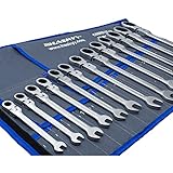 HASKYY 13-Tlg Gelenk-Ratschenschlüssel Satz Set 8-32 mm Gabelschlüssel Ratschen Schlüssel