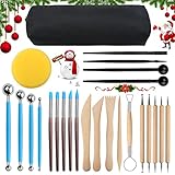 Viesap Modellierwerkzeug, 25 Stück Carving Tools Clay Keramik Sculpting Ton Werkzeug, Töpferwerkzeug Doppelseitige Carving Werkzeuge Sculpting Tools Mit Eine Aufbewahrungstasche Für Töpfer Künstler.