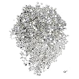 2880 Stück Nagel Kristalle Strasssteine, 2mm/4mm Flache Rückseite Strasssteine, Silberne Runde Strasssteine, Flatback Kristall Strasssteine, Dekosteine Kristall Steinchen für Nailart (Silber)