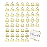 VBNZBK 50 Stück Dreieckiger Tischkartenhalter, Tischnummernhalter, Bildständer, Menükartenhalter, mit Goldfolienrand für Hochzeitstischkarten (Gold)