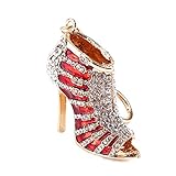 Fdit Keychain Strass Kristall High Heel Schuh Dame Geschenk Stiletto Emaille Gold Pendent Key Handtasche Tasche Schlüsselanhänger MEHRWEG VERPACKUNG socialme-eu