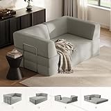 LINSY HOME Schlafsofa - Bodensofa Bed mit Pillow Back Support Armrest - Schlafsofa Klappbar 160 cm Breit- Compressed Sofa in Box - Cord Stoff für Wohnzimmer Schlafzimmer