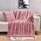 Luxuriöse, doppelseitige Kunstfell-Überwurfdecke, weich, flauschig, gemütlich, Plüschdecke für Couch, Bett, Sofa für Damen und Teenager-Mädchen (127 x 160 cm)