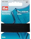 Prym 903000 Schrägband Baumwolle, schwarz, 100% CO, 20 mm Falzung: 40/20 mm | 3 m