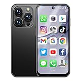 Hipipooo 4G Mini-Smartphone, Dual-SIM, 3,88-Zoll-Bildschirm, 2,0+5,0 MP Dual-Kamera, 1950-mAh-Akku, Android 12 Mini-Telefon für Kinder(3GB+32GB,Schwarz)