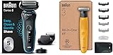 Bundle of Braun Series 5 Elektrorasierer Rasierer Herren Elektrisch Ladestation,Wet & Dry, rasierapparat, Made in Germany + Braun Series XT3 All-in-One, Groomer, Bart Styler, Trimmen & Rasieren,