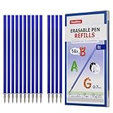 DealKits 14 Stück Radierbare Ersatzminen kompatibel mit Legami Gelstifte, [Stiftspitze 0,7 mm, Blau], Patronen Nachfüllminen mit Radierbarer Tinte für Legami Radierbare Stifte, Büro-/Schulbedarf