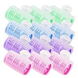 Lockenwickler Selbsthaftend,Zuzer 12pcs Groß Lockenwickler Rollen Haar Roller Lockenwickler für Damen Männer und Kinder(Pink + Blau + Lila + Grün)