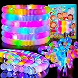 YATOSEEN 12 Stück Leuchtende Pop-Tubes, Knicklichter, Partygeschenke für Kinder und Erwachsene, Geschenke für Jungen und Mädchen, Sensorisches Zappelspielzeug, im Dunkeln Leuchtende Partydekorationen