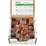 WAGO Verbindungsklemmen-Set 887-995 | 75-teilig, mit verschiedenen Verbindungsklemmen der Serie 221 - für alle Leiterarten, in praktischer wiederverschließbarer Box