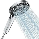 Cobbe Duschkopf Wassersparender, Sparduschkopf mit Schlauch , Großem Regendusche Druckerhöhend mit 3 Strahlarten, Schwarz/Chrom