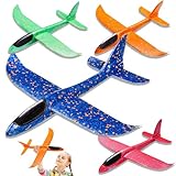 Styropor Flugzeuge Spielzeug Flugzeug Kinder - 4 Stück Flieger Styropor Kinder Groß, Wurfgleiter für Eltern-Kind Spiele im Freien