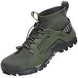 VTASQ Herren Damen Wanderschuhe Anti-Rutsch Wanderstiefel Trekkingschuhe Leicht Atmungsaktiv Outdoorschuhe Männer Sportschuhe Kletterschuhe Trail Running Traillaufschuhe Unisex Grün 41 EU