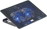 Callstel Laptop Kühler: Ultraleiser Notebook-Kühler bis 43,8 cm (17'), 2 Lüfter, LED, 15 dB (Laptop Kühlung, leise, Laptopständer)