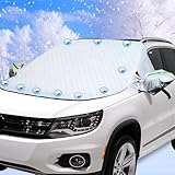 Frontscheibenabdeckung Auto, Abdeckung Windschutzscheibe Winter mit 10 Magnet Fixierung Faltbare Windschutzscheibenabdeckung für gegen Schnee, EIS, Frost, Staub, UV-Schutz