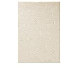 BT Carpet Wolly Teppich – Wohnzimmerteppich Flachgewebe Kurzflor Woll-Optik Wolle Skandi-Look Esszimmer, Wohnzimmer, Kinderzimmer, Schlafzimmer – Creme, 60x90cm
