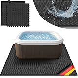 tillvex® Whirlpool Unterlage eckig 200 cm | Bodenmatte Poolunterlage Matte viereckig Outdoor Whirlpools | Thermo Bodenschutzmatte Pool Untergrund | Bodenschutz Bodenplatte schützt & isoliert (Schwarz)