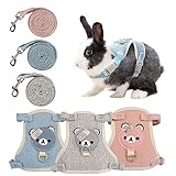 3 Stück Kaninchen Leine 120cm Verstellbare Katzengeschirr Kaninchen Geschirr Hasenleine Zwergkaninchen Kaninchen Leine für Zwergkaninchen Katzen Geschirr Set mit Leine für Katzen Cat Harness