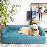 PillowPrim Hundebett, Möbel für Tiere, Katzenbett, Abnehmbar Bezug, Hundekorb, Hundekissen, Hundeliege, Schlafplätze, Hundesofa, Blau, L: 78x47 cm