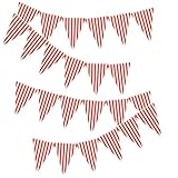 Tourima Rot-Weiß Wimpelkette 12PCS, Girlande Outdoor Karneval Zirkus Deko Partydeko, Carnival Row Garland Decoration Clown, Girlande Geburtstag Deko Kinderzimmer & Geburts­Tags­Girlande